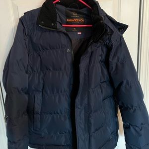 💎🎉Hawke Co Navy heavy hooded navy jacket, great for cold weather!